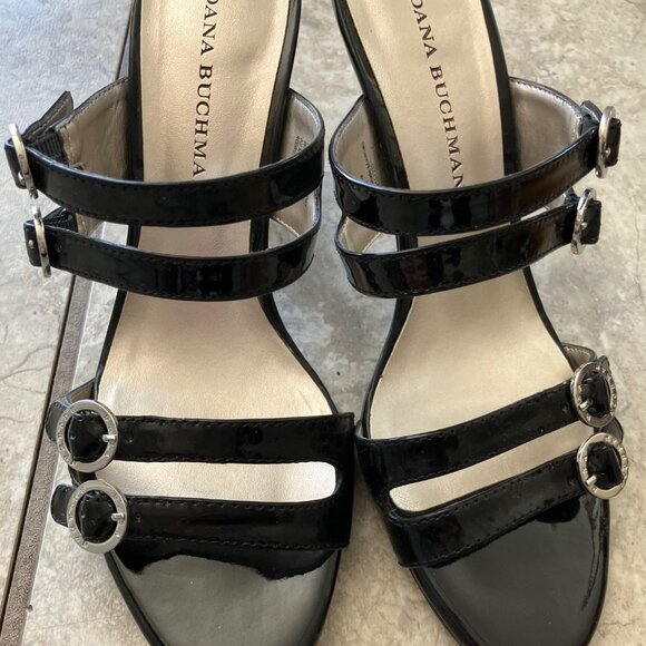 Dana Buchman 7.5M Black Strappy Stiletto Sandals - Picture 3 of 6